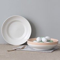 Bowl Bowl碗碗起源多用途碗 27cm 白色 2個+桃色 2個, 混色, 1套