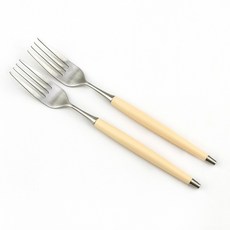 Bogen 韓國製造 Le Bien 緞面餐具 沙拉叉 2入, 米色, 1個