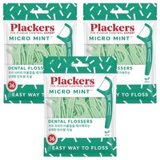 Plackers 派樂絲 Micro 牙線棒 薄荷味, 8cm, 36支, 3包