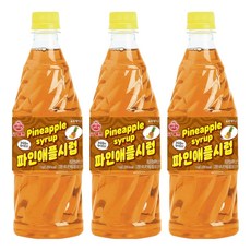 오뚜기 오쉐프 파인애플시럽, 1kg, 3개