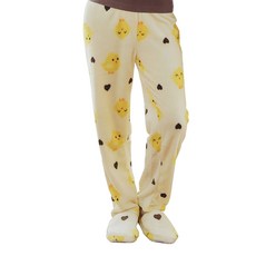 GLAM GONGGAM 貂絨小雞基本款睡褲 + 拖鞋套組