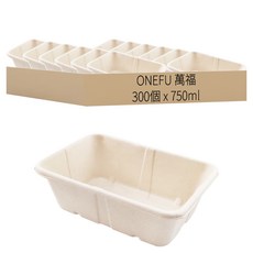ONEFU 植纖方形餐盒 750ml, 6包, 50個