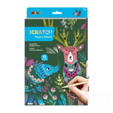 AVEnIR 紓壓纏繞刮畫本 AKCH221834 魔法動物, 無需上色 輕輕一刮顏色立刻呈現, 1本