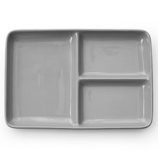 PRELUDE Creamy系列3格餐盤, 灰色的, 1個