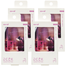 오발 데스크 수정테이프 + 리필 2p 세트, 선셋 퍼플(수정테이프), 투명(리필), 4세트