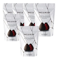 PATISWISS 帕蒂西 草莓牛奶巧克力, 33%可可, 凍乾草莓, 80g, 6包