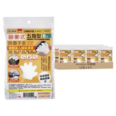 minono 米諾諾 拋棄式除塵手套6個 12包, 拋棄式 白色, 1組