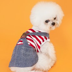 DOG-i 寵物狗 Hong Hong 牛仔裙, 紅色, 1個