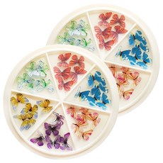 蝴蝶美甲飾品組 KN-S2024, 2個, 混色