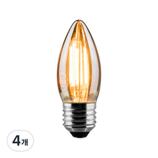 예도 LED 에디슨 촛대구 램프 3W, 전구색, 4개