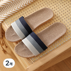 THE ZAKKA 簡約亞麻三色客廳鞋, 海軍藍, 2個