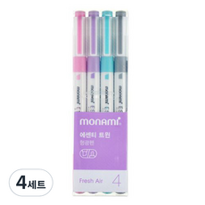 모나미 에센티 트윈 형광펜 4종 세트, 프레쉬에어, 4세트