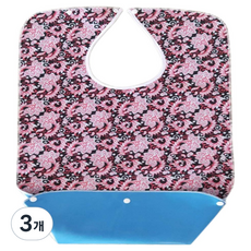 로시테라 성인용 방수 턱받이, 로즈 피오니 핏, 3개