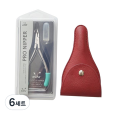 Maha 프로페셔널 J2 스틸 큐티클니퍼 + 실리콘 그립 랜덤발송 + 케이스 세트, 혼합색상, 6세트