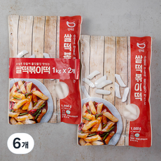 생채움 쌀떡볶이떡, 1kg, 6개