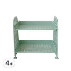 데스크 2단 그물 미니 선반, 그린, 4개