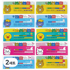 미소로 토부레터 인덱스 메모잇 1929 노랑 2p + 파랑 2p + 민트 2p + 핑크 2p+ 랜덤 발송 2p, 혼합 색상, 2세트