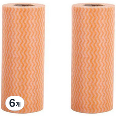롤타입 다용도 수세미, 오렌지, 6개