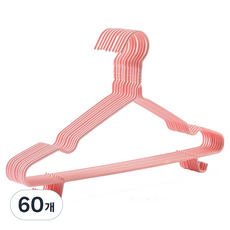 머니풀 파스텔 미끄럼방지 후크걸이 옷걸이, 핑크, 60개