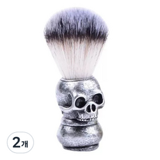 Loft Market 男士刮鬍起泡骷髏刷 銀色, 2個, 1入