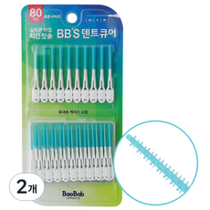 假牙矽膠齒間牙刷, 80入, 2個