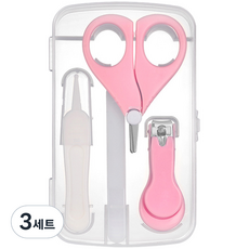 니드잇템 유아용 멀티 손톱깍이 4종 세트, 3세트, 분홍