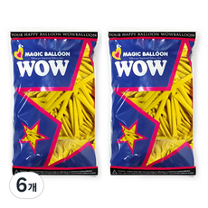 와우파티코리아 매직 벌룬 100p, 옐로우, 6개