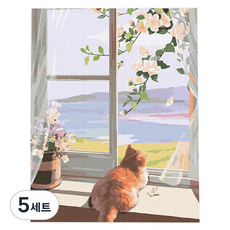 플레이어바웃 DIY 명화 유화 그림그리기 세트 40 x 50 cm, 고양이의 오후, 5세트