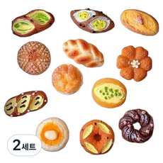 Daycozy 法國麵包造型文具冰箱便條磁鐵 A款 12入組