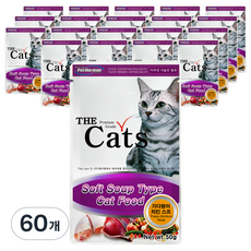 더캣츠 고양이 스프 파우치 간식, 혼합맛(가다랑어/치킨 ), 50g, 60개