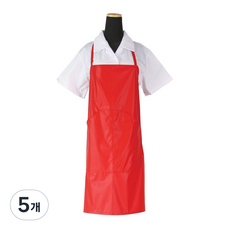 A&G 單面塗層 霧面 防水 口袋圍裙 小, 紅色, 5個
