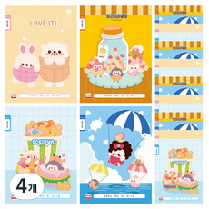 YOUNG ART Sosofun 1000 小學寬格聯絡簿筆記本 20p, 隨機出貨, 4個