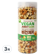 닥터케어누트 강아지 비건 영양 육류 알러지 케어 대용량 져키, 3개, 1kg, 혼합맛(고구마/단호박/감자)