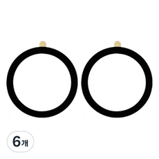 더블유케이스 맥세이프 링 플레이트 자석 스티커, 블랙, 6개