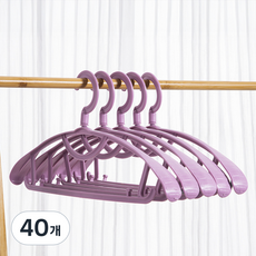 솔브리빙 두꺼운 라운드 어깨뿔방지 논슬립 옷걸이, 핑크, 40개