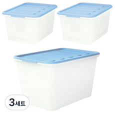 가쯔 멀티블럭리빙박스 72L + 24L 2p, 블루, 3세트