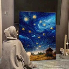 鑽石畫，適用年齡：14 歲以上，尺寸: 30*40, 星星木屋, 1個