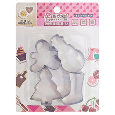 GOZENBO 御膳坊 甜心烘焙餅乾模4件組, 歡樂聖誕, 1組
