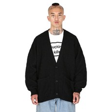 아조바이아조 Clam Patterned Mohair Cardigan AJ224OT009BK