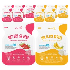 내아이애 동결건조 요거트엔 유아과일큐브, 딸기 3p + 바나나3p, 2세트, 16g