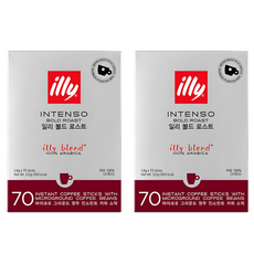 illy 意利 深焙阿拉比卡即溶咖啡粉隨身包, 1.6g, 70條, 2盒