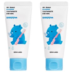 에이카랩스 코뿔소 어린이 불소 치약 청포도향, 60g, 2개