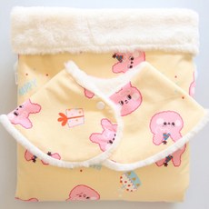 DODODA 嬰幼兒用 Happy Rabbit 斗篷毯 10mm + 奶油色圍兜領巾組合, 混合色