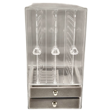 葉子小舖 透明飾品收納盒 壓克力耳環展示盒, 三抽 + 兩絨盒, 1個