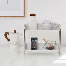 MUDITA B-White 2層鐵製整理架, 單一顏色