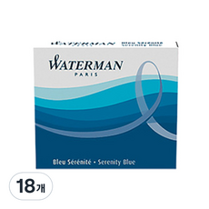 WATERMAN 威迪文 標準鋼筆墨水替換芯, 藍色, 18個