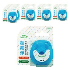 Seasons 四季 超氟淨 寬扁高效能牙線 50m, 1個, 6個
