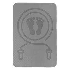 靜音跳繩墊 防水抗汗設計 背面波浪紋, 60 x 40 x 1cm, 灰色, 1個
