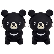 投影設計矽膠小熊包, 黑色, 2個