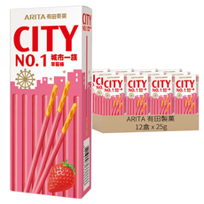 ARITA 有田製菓 城市一族 棒狀餅乾 草莓風味, 240盒, 25g